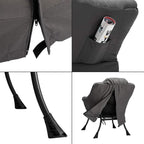 HollyHOME Large Fabric Lazy Chair for Living Room Cozy Accent Reading Chair with Armrests Comfy Lounge Sofa Chair for Bedroom, Dorm & Small Spaces | Dark Grey