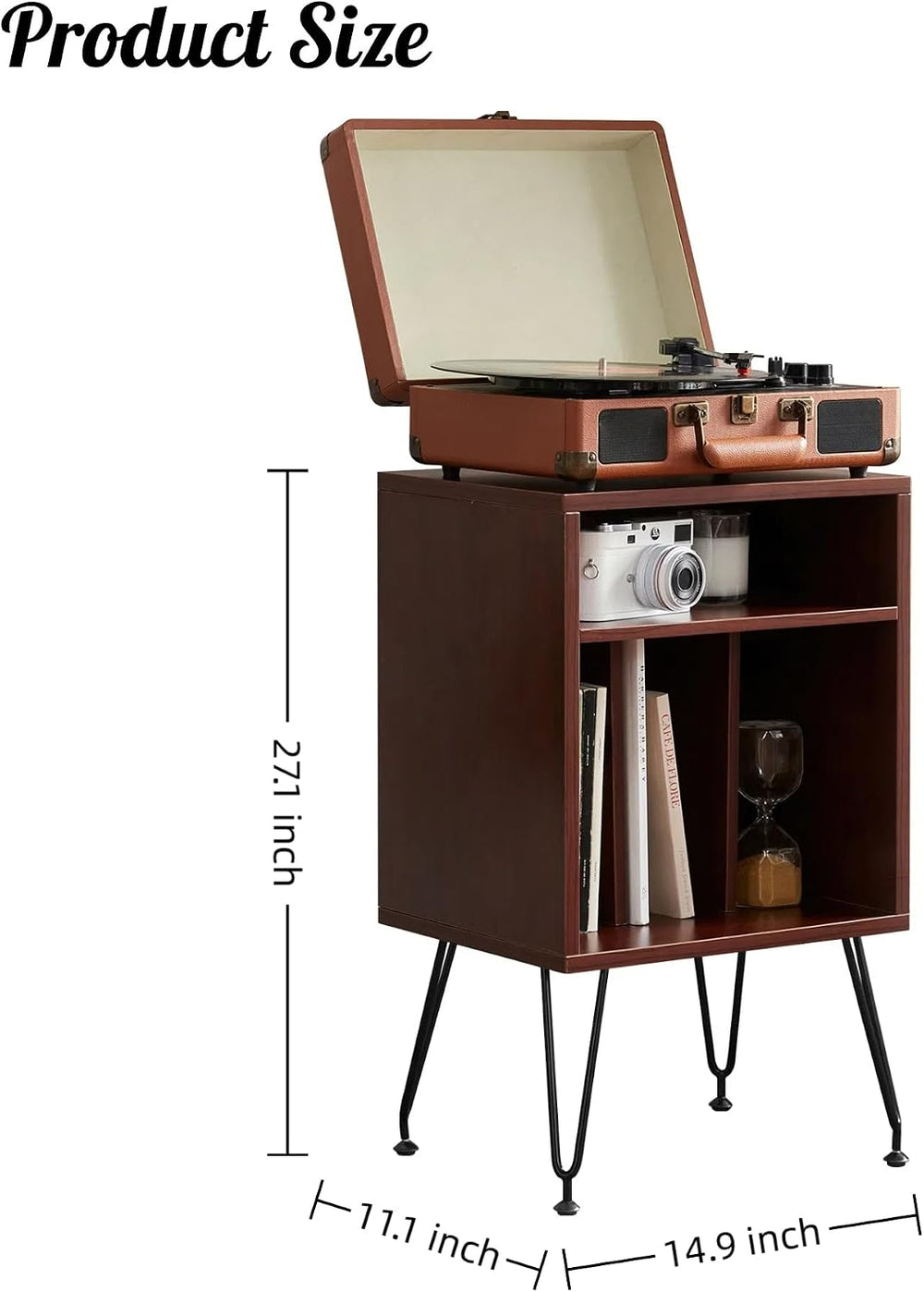 FONTOI Record Player Stand with Storage Space, Turntable Stand Record Player ...