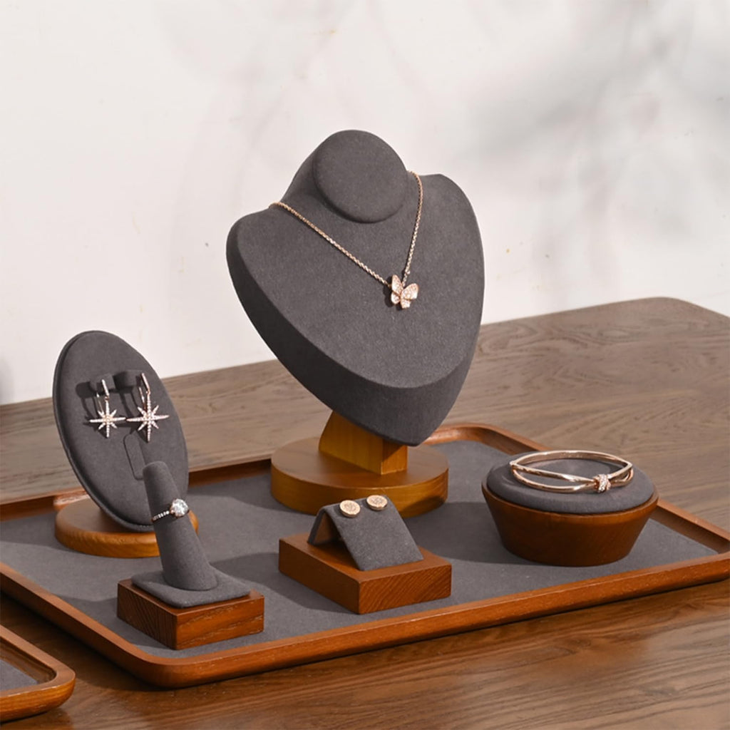 Jewelry Tray Solid Wood Earrings Display Stand for Photograph Jewelry Display Tray