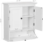 Spirich Bathroom Cabinet Wall Mounted, Small Bathroom Wall Cabinet Over Toilet, Medicine Cabinet Organizer with Doors and Adjustable Shelf, White