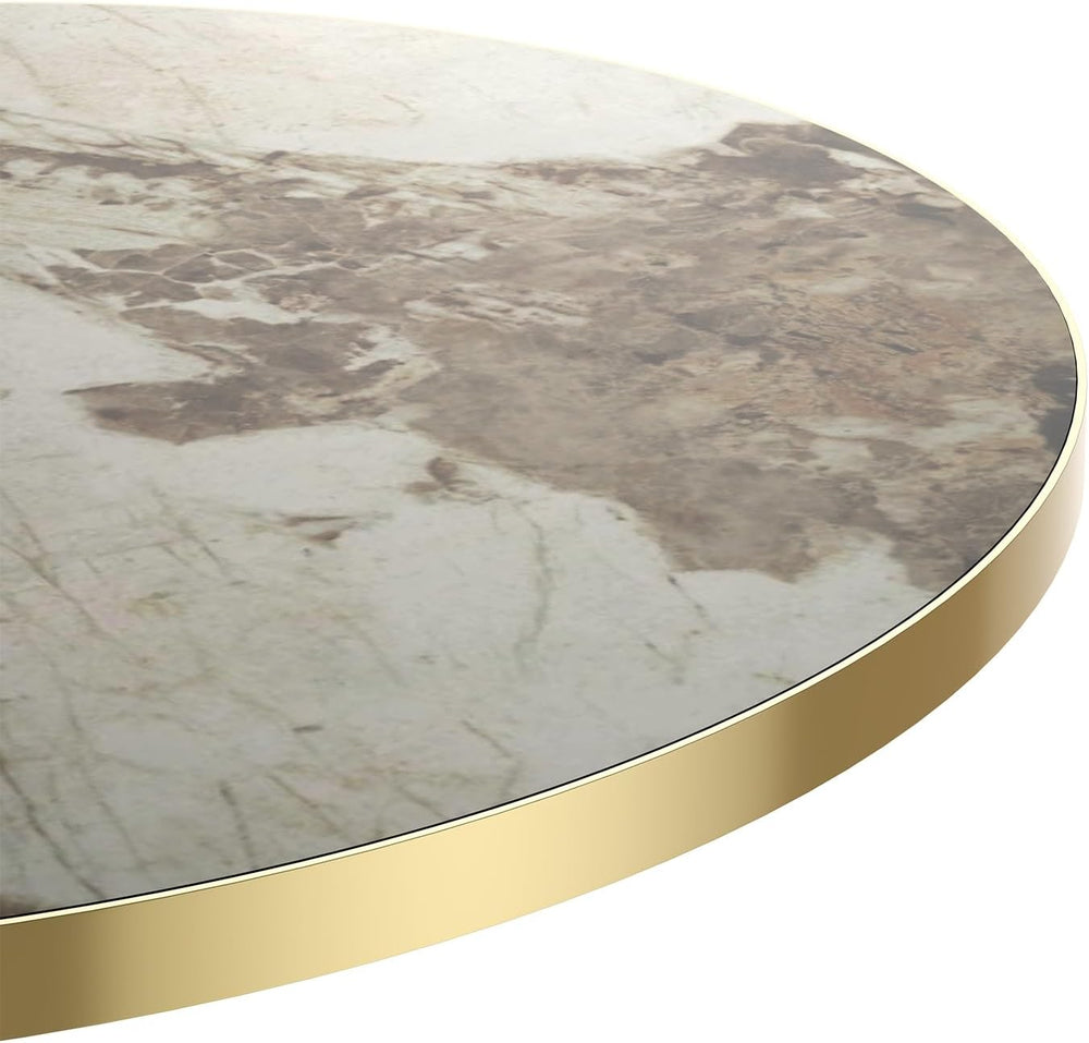Modern Round Dining Table 31.5 inch Bistro Tulip Table with Faux Marble Top, ...
