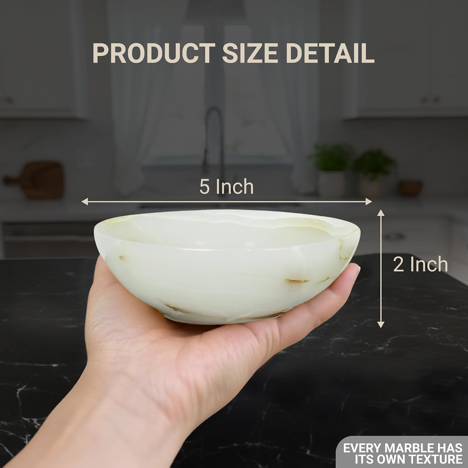 Marble Ring Jewelry Dish Tray - 5" Inch Trinket Dish for Rings Earrings Necklace, Keys, Watches, Vanity Organizer, Small Essentials Organizers, Onyx White