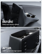 Ecarzo Tray Phone Holder Compatible with 2024 2023 2022 2021 Toyota Sienna Interior Accessories, Hidden Storage Organizer Behind Screen Sunglass Tissue Holder (Not for 2025)
