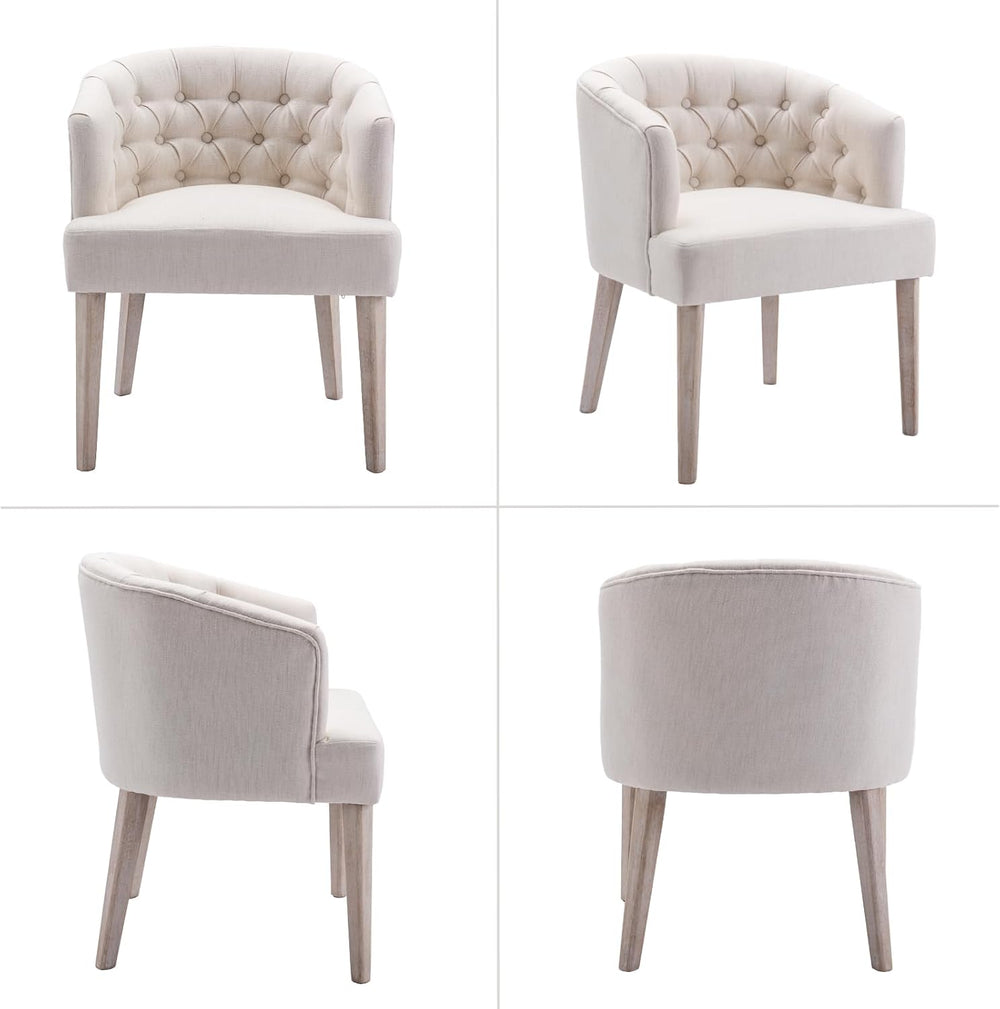 HEAH-YO Modern Dining Chairs Set of 4, Tufted Dining Room Chairs with Barrel ...