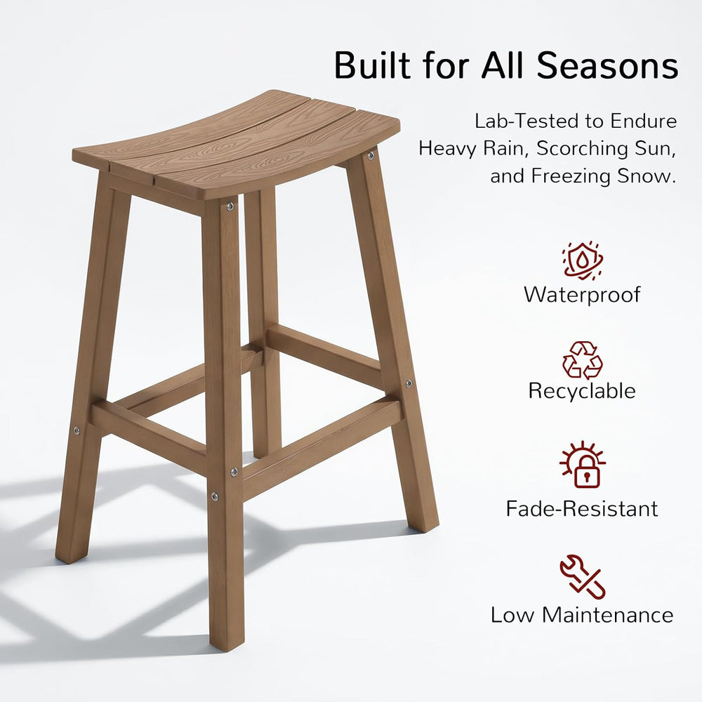 Stoog All-Weather Bar Stools Set of 4, 28" Patio Barstools, Never Rot or...