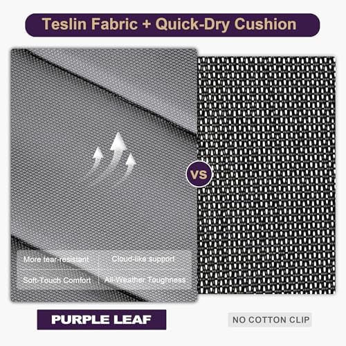 PURPLE LEAF Outdoor Dining Set 6-Person Patio Table Set w/Padded Seat, Grey