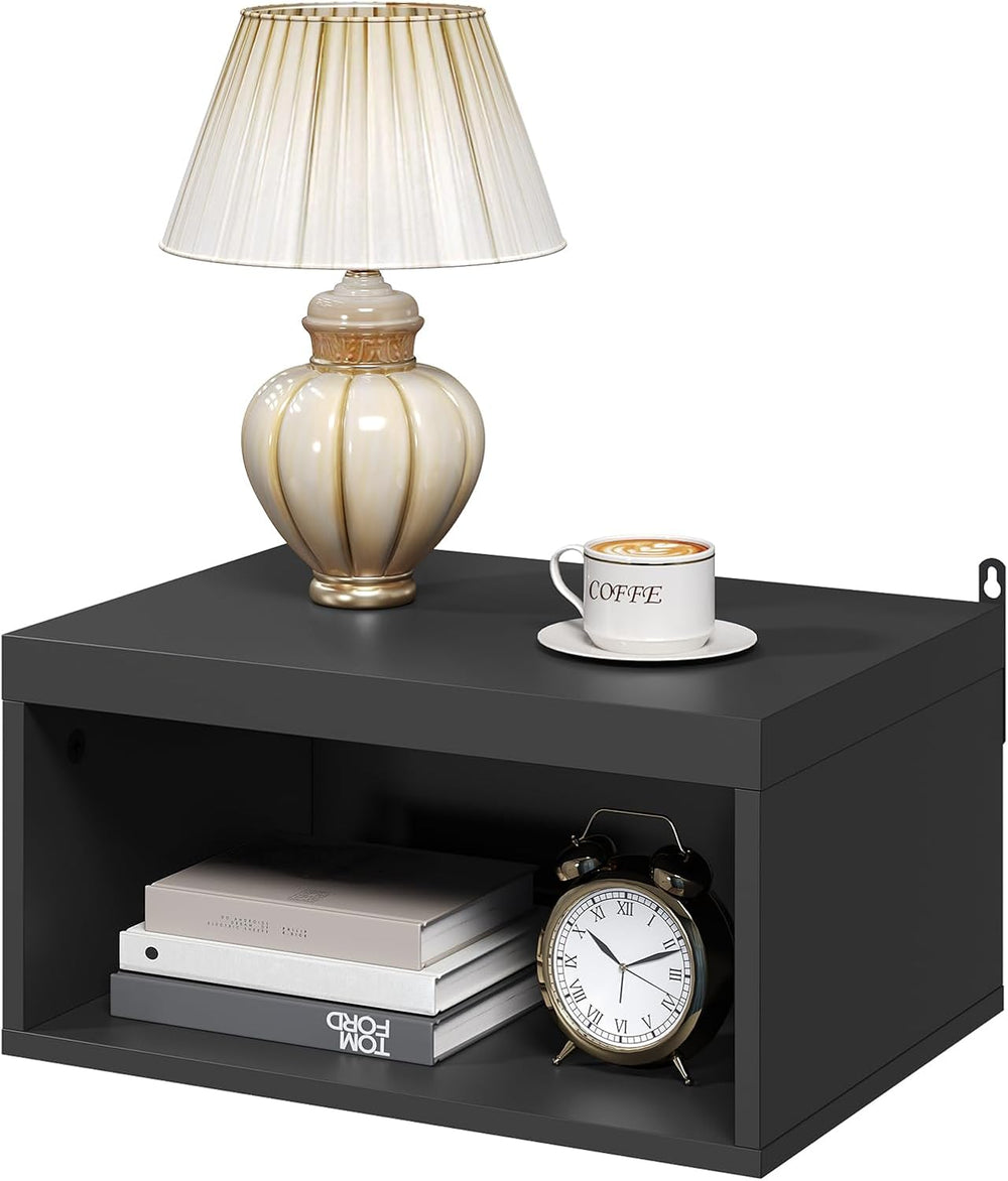 MAHANCRIS Floating Nightstand Set of 2, Wooded Wall Mounted Nightstand, Float...