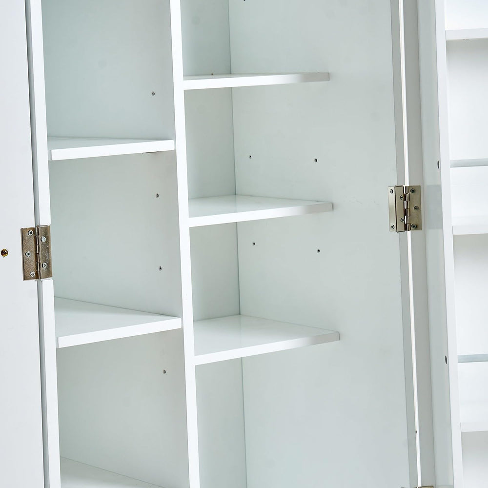 Kitchen Pantry Storage Cabinet with Adjustable Shelves, 47" Tall Free St...