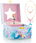 Kids Musical Jewelry Box for Girls and Pretty Jewelry Set Blue | Cute Mermaid Theme - Beautiful Dream Tune ,Include Drawer