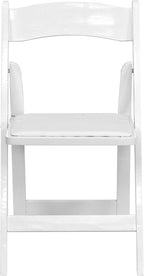 Flash Furniture 2 Pack HERCULES Series White Wood Folding Chair with Vinyl Padded Seat
