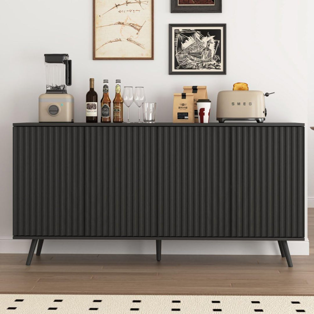 59" Buffet Cabinet with Storage, Modern Kitchen Buffet Sideboard with 4 ...