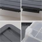 3-pack 40 Quarts Large Plastic Under Bed Boxes with Wheels, Shallow Storage Tote Bins