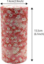 野口熊太郎茶園 Japanese Tea Canister Tin Sakura cherry blossoms/Double Lid/Japanese YUZEN Washi Paper Pasted /200g Tea Capacity/Loose Leaf Tea Storage/Storage Container with Lid