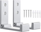 OHIYO Folding Wall Hooks 2PCS Foldable Hooks Bearing Load 33lb/15kg Wall Mounted Heavy Duty No Rust Aluminum Alloy Folding Coat Hooks for Hanging Coat & Bags & Hat & Backpack (Silver)