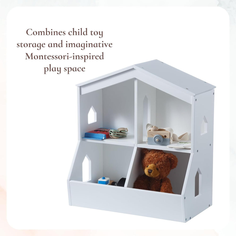 Little Seeds Trellis Storage Cubby Bookcase, Deep Blue