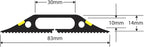 D-Line 30ft Floor Cord Cover, Made in USA Linkable Cable Protector, Hide Extension Cords, Protect Cords, Prevent Cable Trips, Cord Hider, Heavy Duty - Cord Cavity = 1.18" (W) x 0.39" (H), Black/Yellow