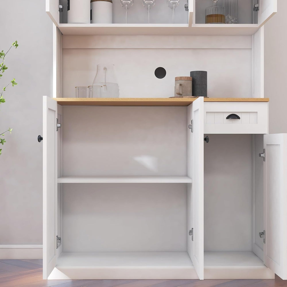 Spaco 71" Kitchen Pantry Cabinet,Freestanding Food Storage Cabinet with ...