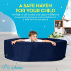 TED KANGAROO Sensory Chair for Kids — Sensory Soft Canoe for Children – Deluxe Adjustable Compression Peapod Foam Dark Blue