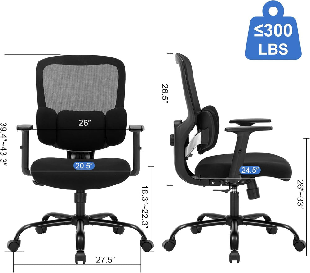 Mesh Executive Home Office Chair with Lumbar Support Adjustable Height Arms |...