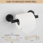 BGL Toilet Paper Holder Black Wall Mount, Bathroom Toilet Paper Holder Matte Black SUS 304 Stainless Steel, Double Post Pivoting Toilet Paper Roll Holder for Bathroom RV