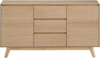 Oak Veneer Storage Cabinet, Dining Cabinet, Two Doors, Three Drawers, Spacious Storage Area,for Kitchen