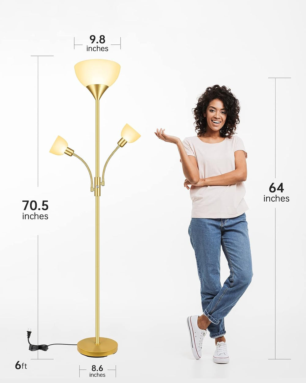 Floor Lamp, Torchiere Floor Lamps for Living Room, 71 Inch Tall Standing Lamp...