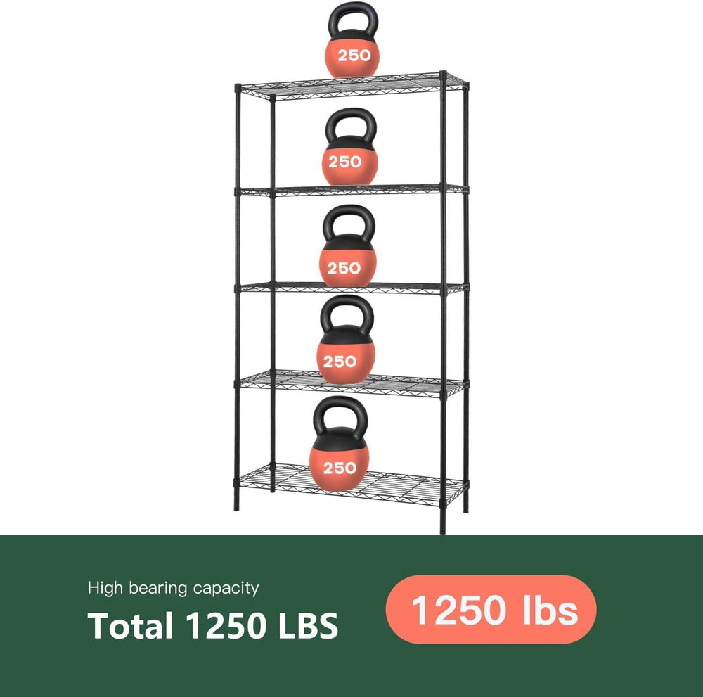 FDW 14" D×36" W×72" H Wire Shelving Unit Commercial Metal Shel...