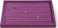 Velvet Ring Display Tray, Stackable Muilt Slot Rings Ear Stud Storage Tray, Drawer Insert Jewelry Accessories Organizers Plate (Purple)