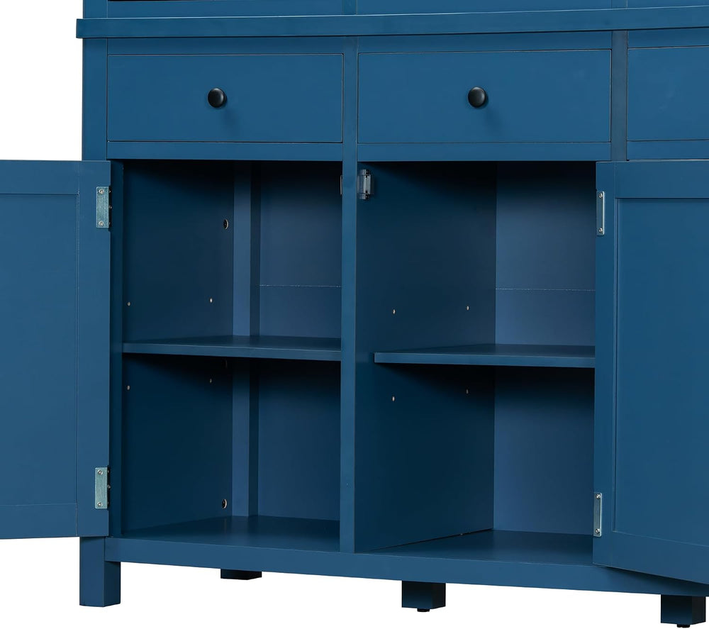 Merax 74.8'' Tall Kitchen Pantry Storage Cabinet with 6 Doors, 3 Draw...