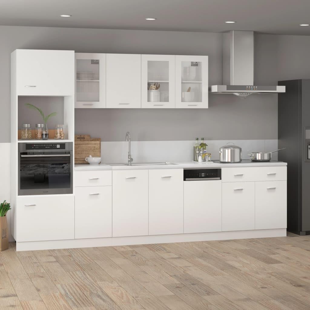 White Engineered Wood Drawer Bottom Cabinet, Modern Kitchen Storage with Smooth Lines, Space-Saving Pantry Solution, Freestanding Furniture for Dining Room