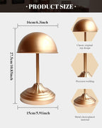 CHADWICK Freestanding Metal Hat Stand - Vintage Dome Style for Displaying Hats, Helmets, and Wigs - Elegant Golden Color