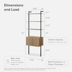 mopio Norwin 4 Piece Entertainment Center with Storage, 70" TV Stand, Industrial Modern Television Accent Cabinet, Oak Wood Media Console Table with 3-Tier Shelf Bookcase (3-Tier Cabinet Set)