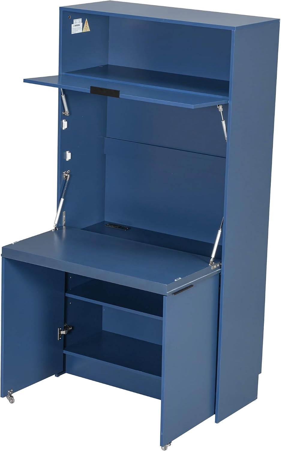 Compact Kitchen Pantry,69''H Buffet with Hutch and Foldable Workstati...