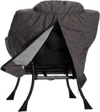 HollyHOME Modern Fabric Large Lazy Chair, Accent Oversized Comfy Reading Chair, Thick Padded Cozy Lounge Chair with Armrest, Steel Frame Leisure Sofa Chair for Living Room, Bedroom, Dorm, Coffee Grey