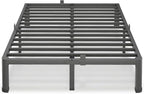 7 Inch King Size Bed Frame, 3500Lbs Heavy Duty Metal Platform with Round Corner Legs Mattress Slide Stopper, Steel Slat Support No Box Spring Needed, Noise Free, Non-Slip, Easy Assembly