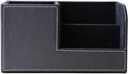 KINGFOM Desk Organizer Office Supplies Caddy Pu Leather Multi-function Storage Box Pen/Pencil,Cell phone, Business Name Cards Remote Control Holder Black