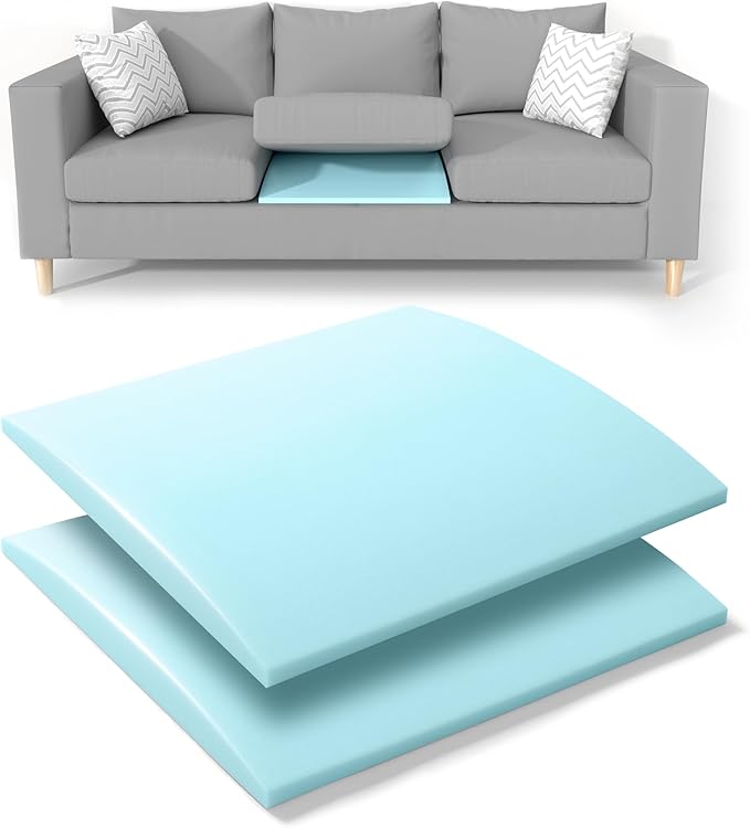 Tromlycs Couch Cushion Support for Sagging Cushions Sofa Seat Support Under Arched Foam Sag Repair 22x22 inch Blue, Set of 2