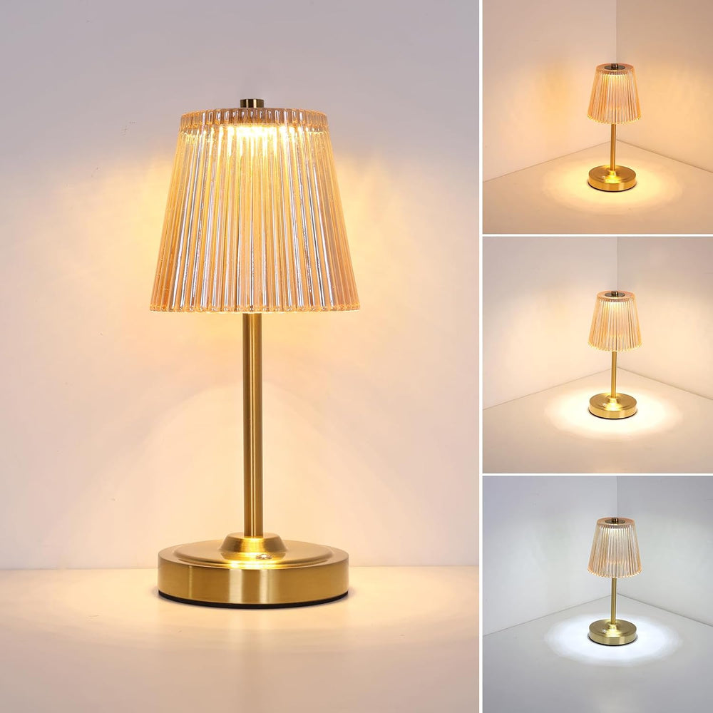 Shenmoyl Cordless Touch Table Lamp with 5200mAh Battery - 3 Adjustable Color ...