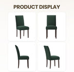 COLAMY Green Velvet Dining Chairs Set of 4 – Upholstered Kitchen & Dining Room Chairs with Nailhead Trim, Soft High-Density Cushion and Solid Wood Legs for Dining Room, Kitchen, Living Room