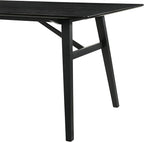 Armen Living Channell Mid Century Modern 5 Piece Black Wood Dining Table Set with Charcoal Fabric