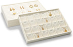 24-Slot Microfiber Necklace Pendant & Bracelet Display Tray White | For Necklace Pendant & Bracelet Storage, Large Capacity, For Home & Retail