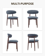 Dining Room Chairs Set of 4, Upholstered Farmhouse Dining Chairs, Modern Fabric Kitchen Chairs with Solid Wood Leg,Blue
