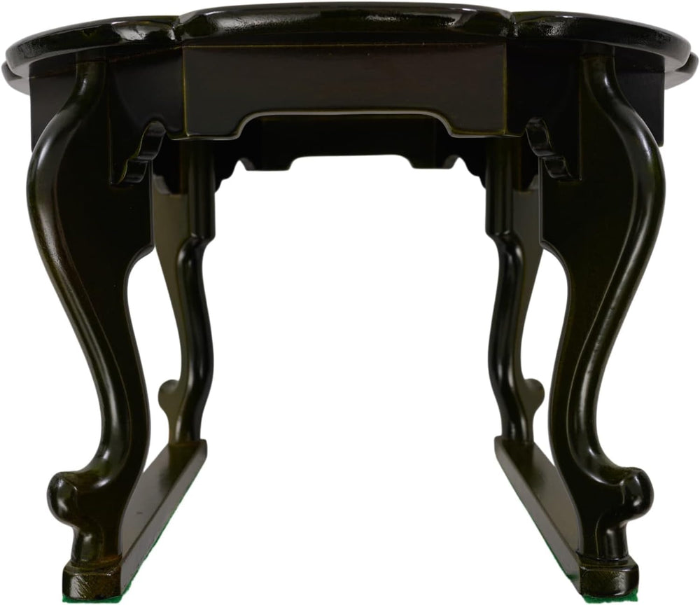 February Mountain Mother of Pearl Tray Table – Round Tea Table with Floral Bu...