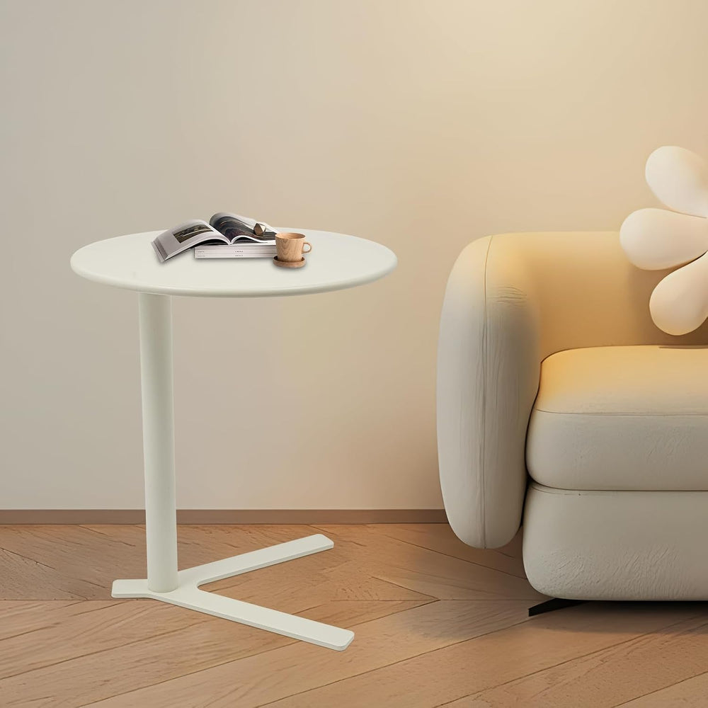 Round Side Table, Small C Shaped End Table, Couch Side Table, Modern Coffee T...