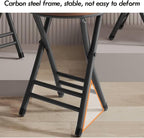 Folding Stool 20in Chair, Backless Folding Chair, Heavy Duty Faux Leather Round Padded Seat Foldable Stool for Small Spaces, Apartments, Dorms (Color : Brown, Size : 50cm/20in)