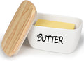 HAOTOP Large Porcelain Butter Dish with Lid Perfect for 4 Stick of Butter (White)