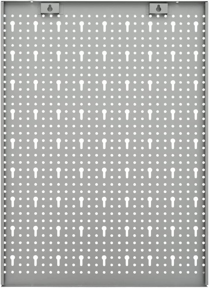 Steel Peg Board Set Wall-Mounted 3 Panels 15.7"x22.8" - Gray, Tool Organizer with Mounting Accessories,145349,Gray