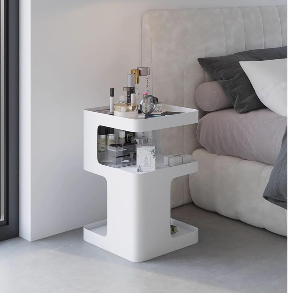 Modern Side Table for Couch, End Tables for Small Spaces, Metal nightstand, A...