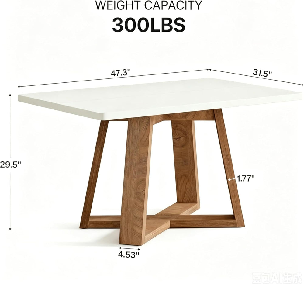 Tribesigns Dining Table for 4, 47.3 Inch Rectangular Farmhouse Kitchen Table ...