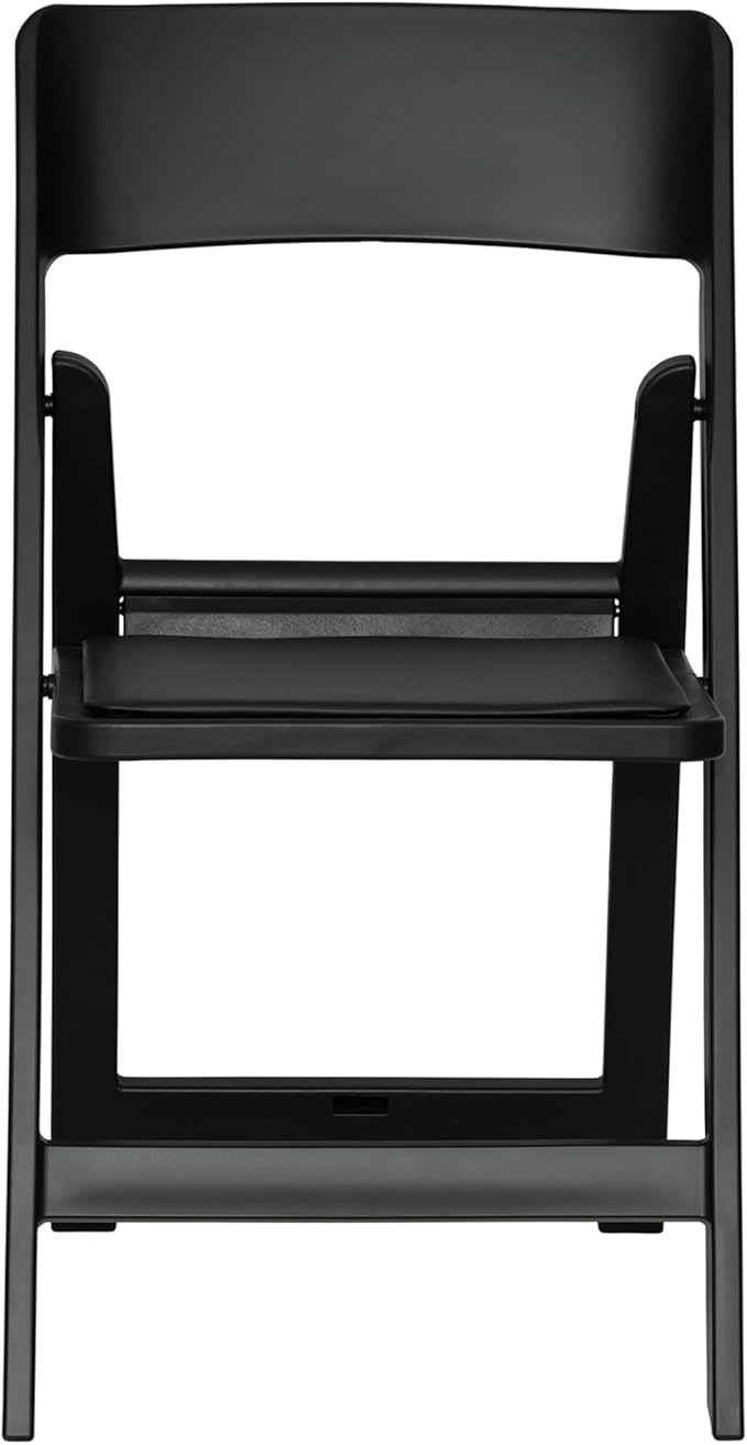 Flash Furniture Hercules Tucker Commercial Black Resin Folding Chair - Lightw...